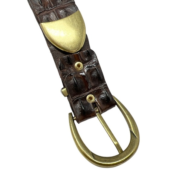 Antique Genuine Brown Hornback Belt Solid Brass Backle main image 8